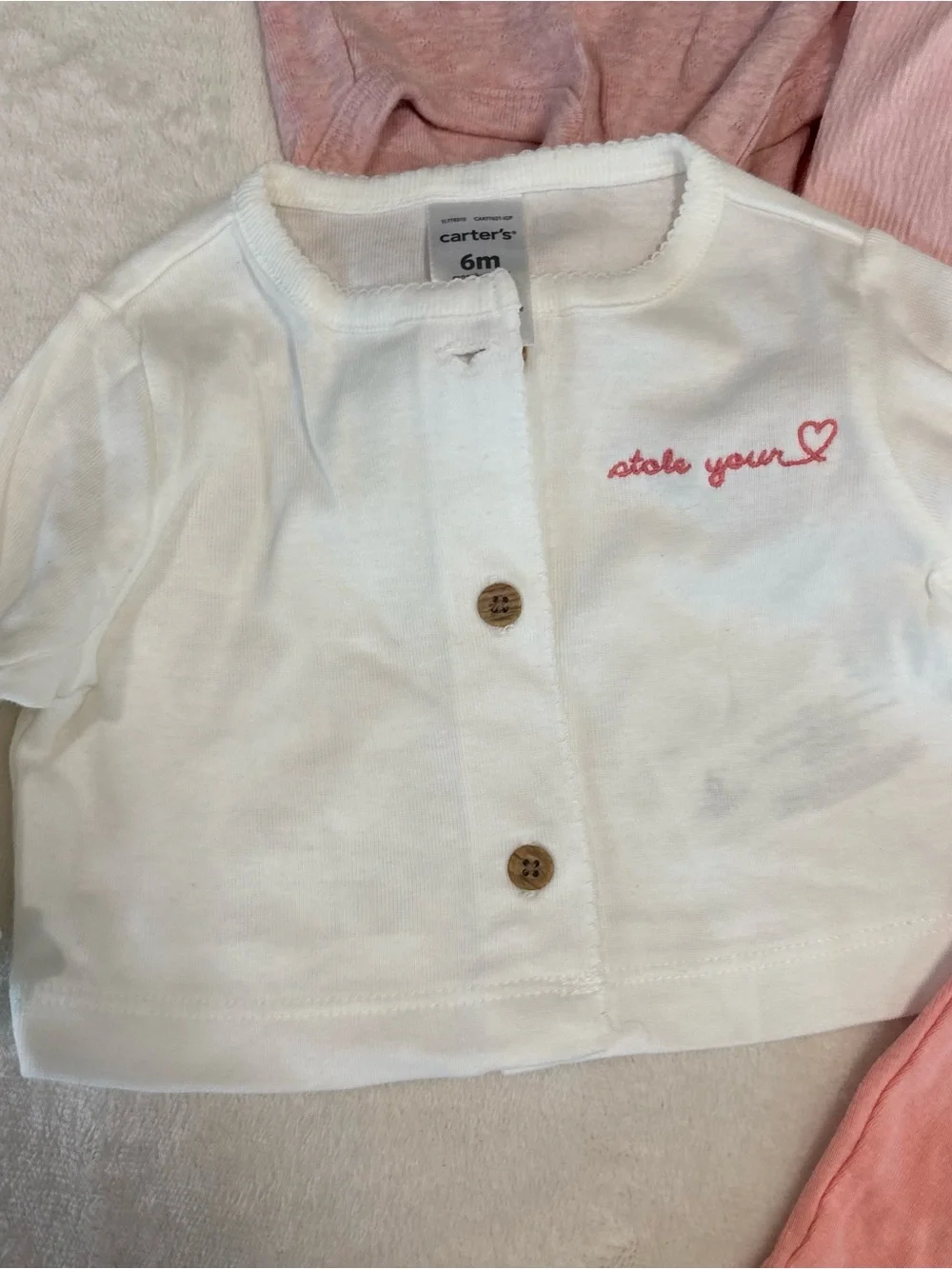 Carters 6 month baby girl bundle pants long sleeve cardigan
